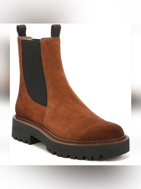 Sam Edelman Laguna Waterproof Lug Sole Chelsea Boot suede brown size 7.5